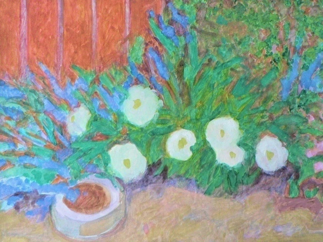 Kompozycja z kwiatami, mal. RK