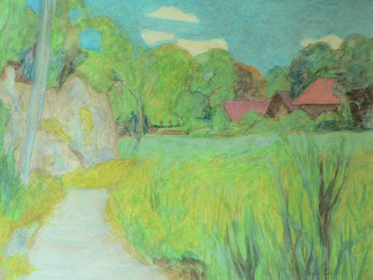 Pejzaż wzięty z białych nocy, gwasz, mal. RK