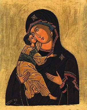 Matka Boża Eleusa II, akryl na desce, mal. RK